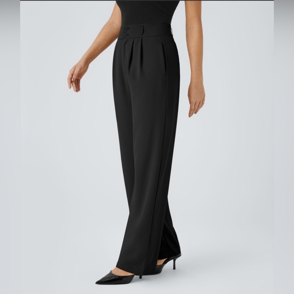 🆕 Halara High Waisted Shirred Straight Leg Work Pants, Size 2X - Picture 5 of 7